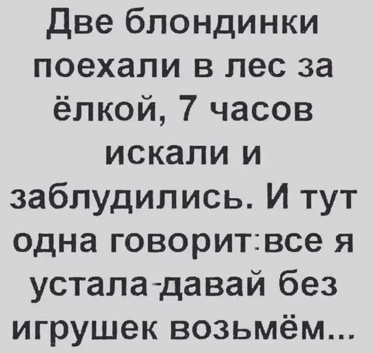 Две блондинки поехали в лес за ёлкой